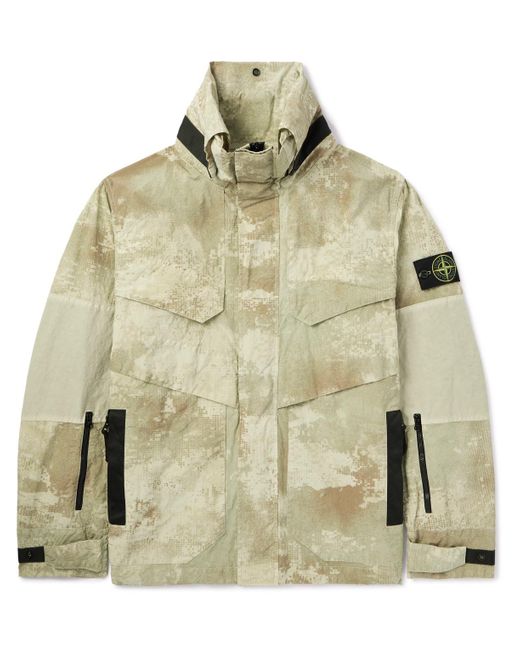 Stone Island Metallic Camouflage-print Logo-appliquéd Shell Jacket for men