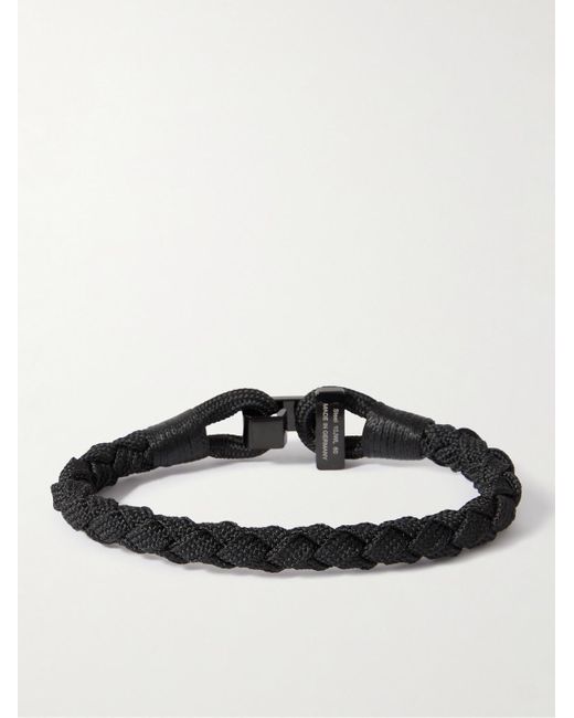 Montblanc Black Woven And Stainless Steel Bracelet for men