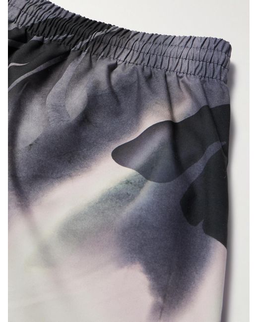 Shorts da mare medi a gamba dritta stampati di Dries Van Noten in Blue da Uomo