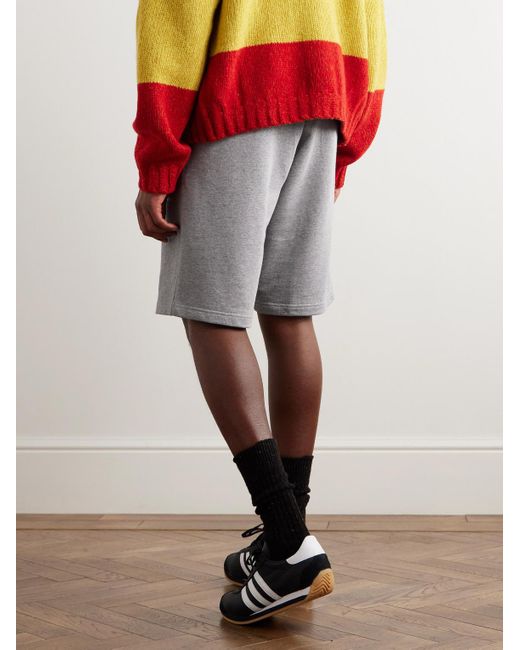 Shorts a gamba dritta in jersey di cotone con logo ricamato Essential di Adidas Originals in Gray da Uomo