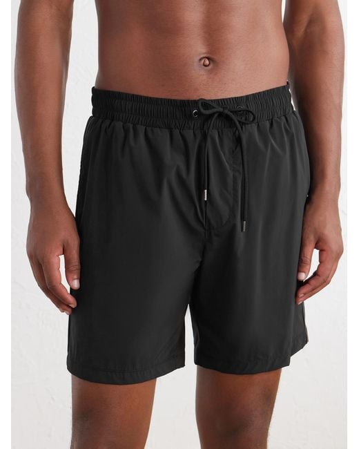 James Perse Black Straight-Leg Mid-Length Swim Shorts for men