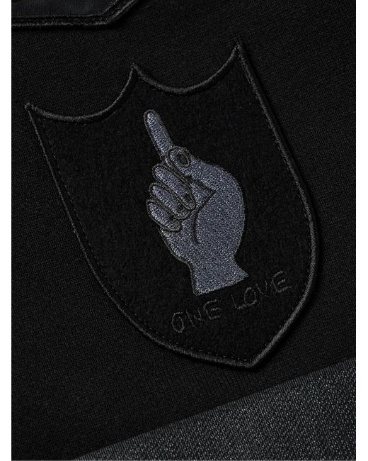 Sacai Spiewak Mark Gonzales Kapuzenjacke aus Baumwoll-Jersey mit Besatz aus "Titan Cloth"-Twill und Applikationen in Black für Herren