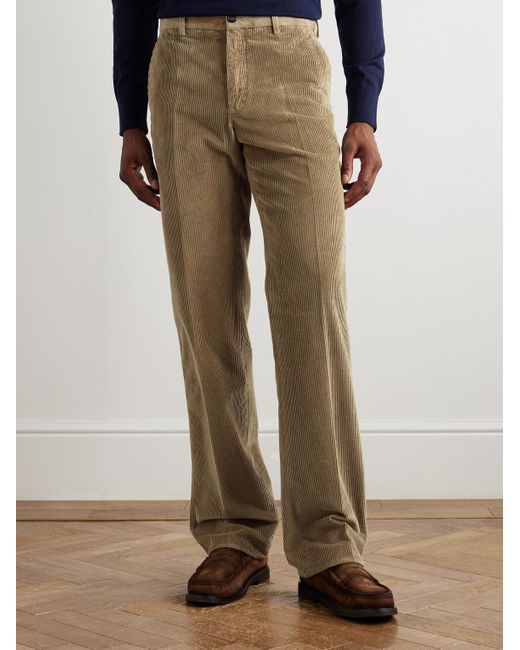 Incotex Natural Straight-Leg Cotton-Blend Corduroy Trousers for men