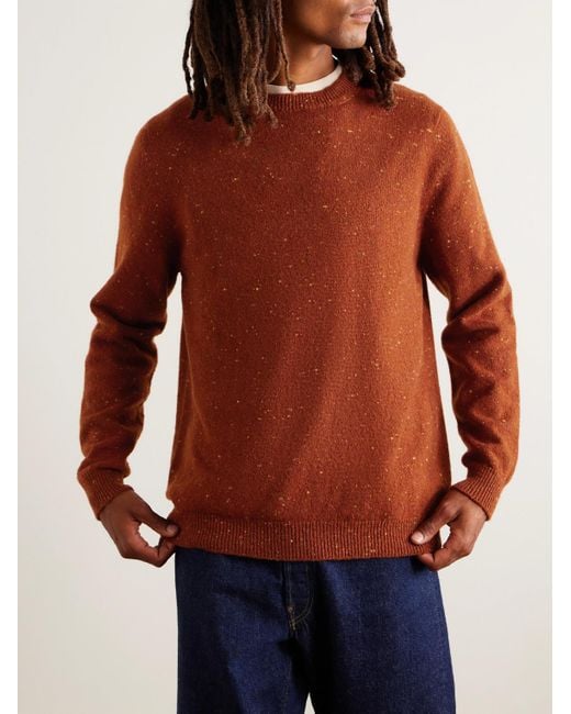 Inis Meáin Red Merino Wool And Cashmere-blend Sweater for men