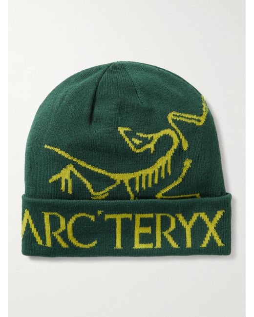 Arc'teryx Green Logo-embroidered Stretch-knit Beanie for men
