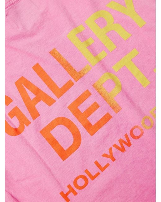 GALLERY DEPT. Pink Boardwalk Logo-print Paint-splattered Cotton-jersey T-shirt for men