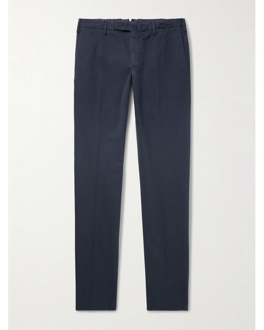 Slowear Blue Venezia 1951 Slim-Fit Stretch-Cotton Twill Trousers for men
