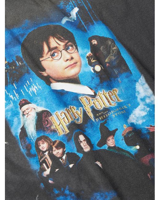 SAINT Mxxxxxx Blue Harry Potter And The Philosopher's Stone Printed Cotton-Jersey T-Shirt for men