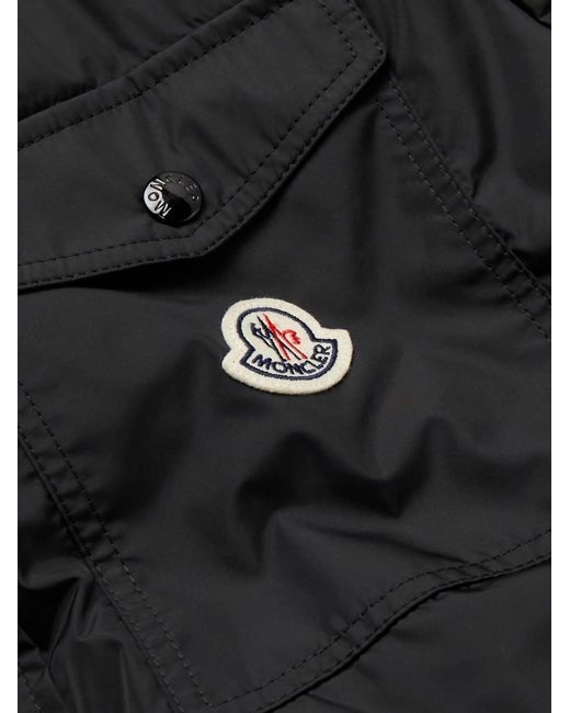 Moncler Black Pyrole Grosgrain-Trimmed Nylon Down Overshirt for men