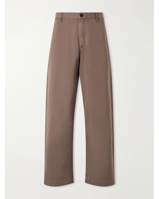 Agolde Brown Warwick Wide-Leg Recycled-Cotton Twill Trousers for men
