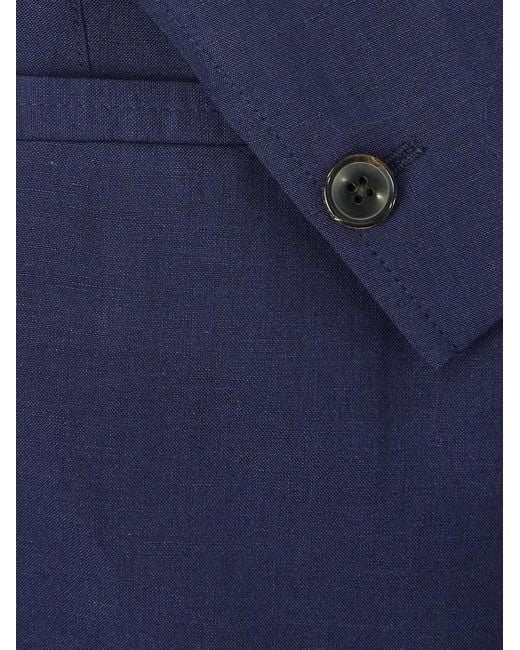 Paul Smith Blue Wool And Linen-Blend Suit Jacket for men