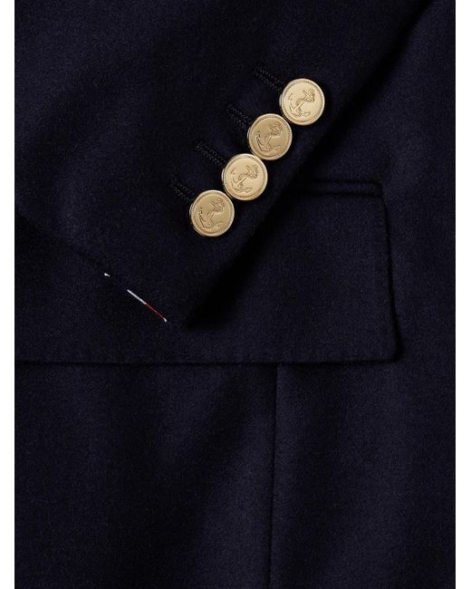 Thom Browne Blue Slim-fit Striped Wool And Cashmere-blend Flannel Suit Jacket for men