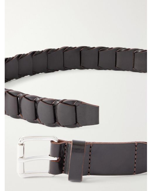 Lemaire Black 3Cm Braided Leather Belt for men