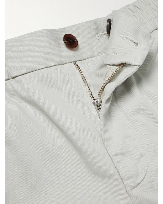 Mr P. Gray Straight-Leg Garment-Dyed Organic Cotton-Blend Twill Shorts for men
