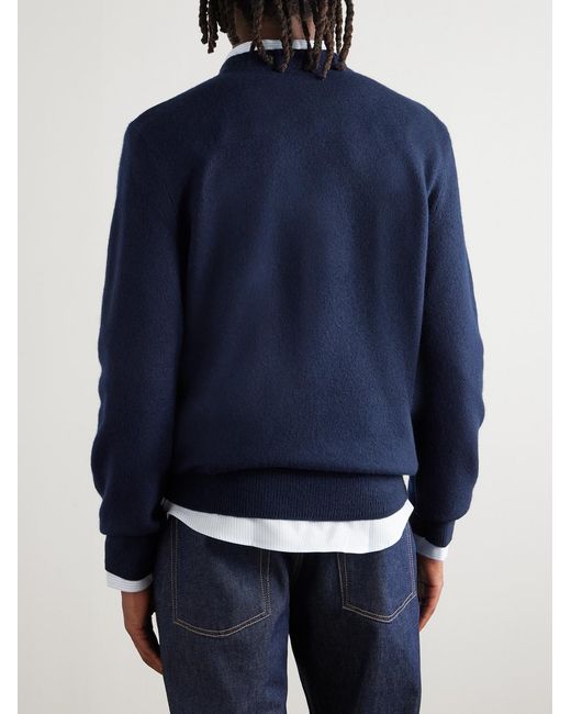Jay Logo-Appliquéd Wool Sweater di A.P.C. in Blue da Uomo