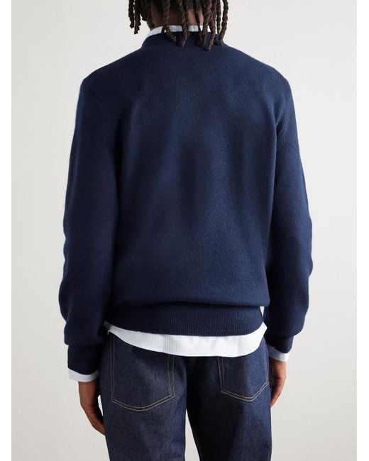A.P.C. Blue Jay Logo-Appliquéd Wool Sweater for men
