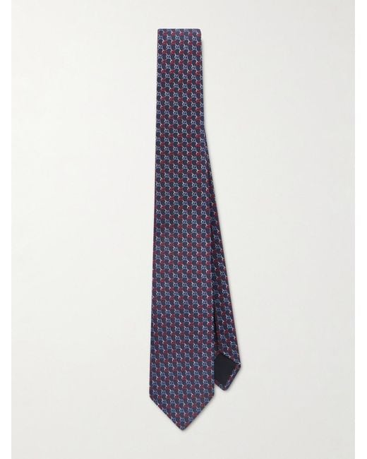 Gucci Blue 7.5Cm Gg Silk-Jacquard Tie for men