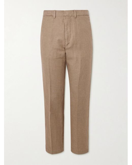 Polo Ralph Lauren Natural Slim-Fit Straight-Leg Puppytooth Linen And Cotton-Blend Trousers for men