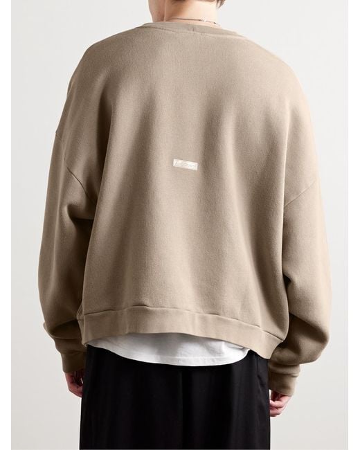 Acne Natural Fester U Garment-Dyed Cotton-Jersey Sweatshirt for men