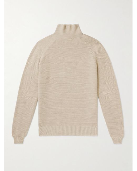 Loro Piana Natural Slim-fit Virgin Wool-blend Rollneck Ski Base Layer for men