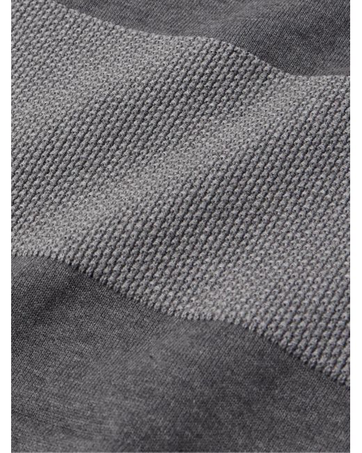Polo in cotone testurizzato a righe di Thom Browne in Gray da Uomo