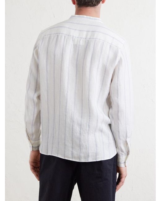 Mr P. White Striped Linen Shirt for men