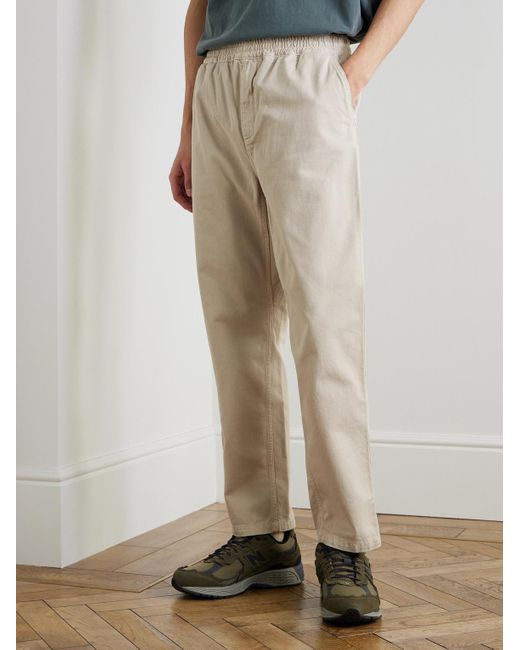 Carhartt Natural Flint Straight-leg Garment-dyed Organic Cotton-twill Trousers for men