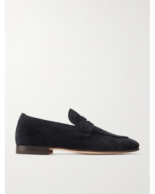 Officine Creative Blue Oliver 010 Suede Penny Loafers for men