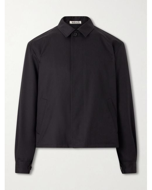 Auralee Black Herringbone Wool Blouson for men