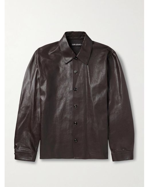 Our Legacy Black Welding Leather Shirt for men