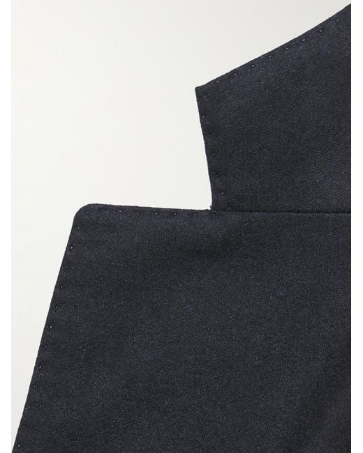Drake's Blue Virgin Wool-Flannel Suit Jacket for men