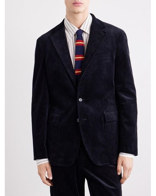 Polo Ralph Lauren Blue Cotton-Blend Corduroy Suit Jacket for men