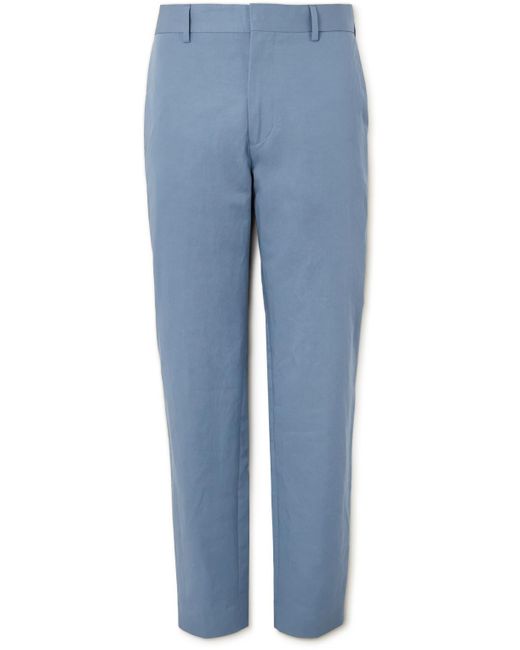Paul Smith Straight-leg Cotton And Linen-blend Trousers in Blue for Men |  Lyst