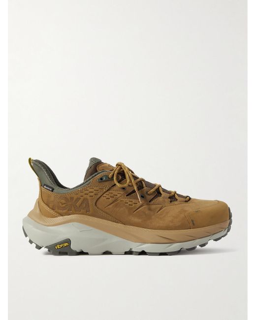 Hoka One One Brown Kaha 2 Low Mesh-trimmed Nubuck And Gore-tex® Sneakers for men