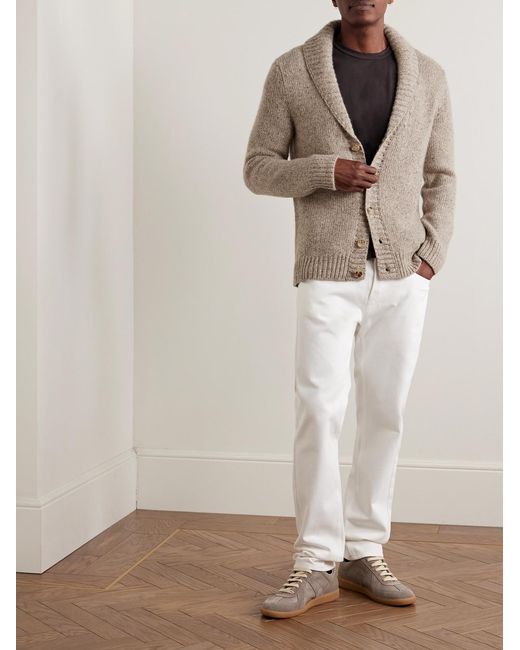 Gabriela Hearst Natural Thom Shawl-Collar Cashmere Cardigan for men