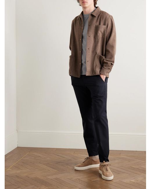 Slowear Blue Teknosartorial Slim-Fit Stretch-Seersucker Trousers for men