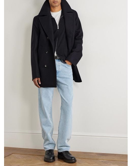 Private White V.c. Blue The Manchester Wool Peacoat for men