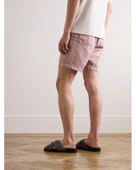 Shorts a gamba dritta in lino con coulisse Samuel di Altea in Pink da Uomo