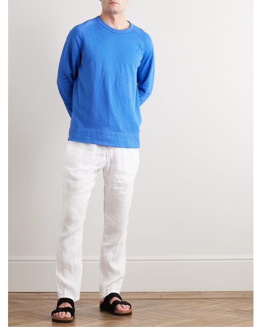 James Perse White Garment-Dyed Straight-Leg Linen Trousers for men