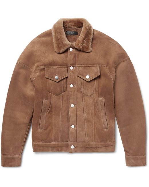 Amiri Shearling Trucker Jacket in Brown for Men | Lyst Canada