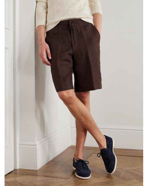 John Lobb Blue Foil Suede Boat Shoes for men