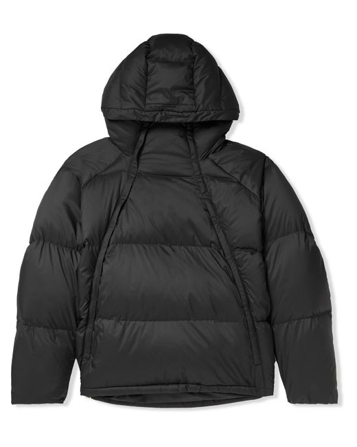Snow Peak Black Octa Quilted Recycled Shell Hooded Jacket for men