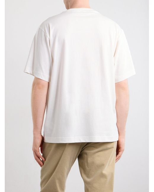 Burberry White Logo-Embroidered Cotton-Jersey T-Shirt for men