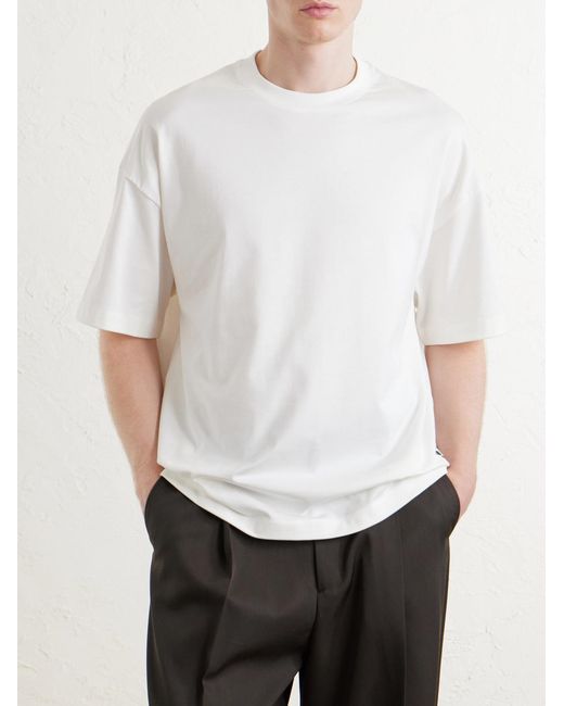 Jil Sander White Cotton-Jersey T-Shirt for men
