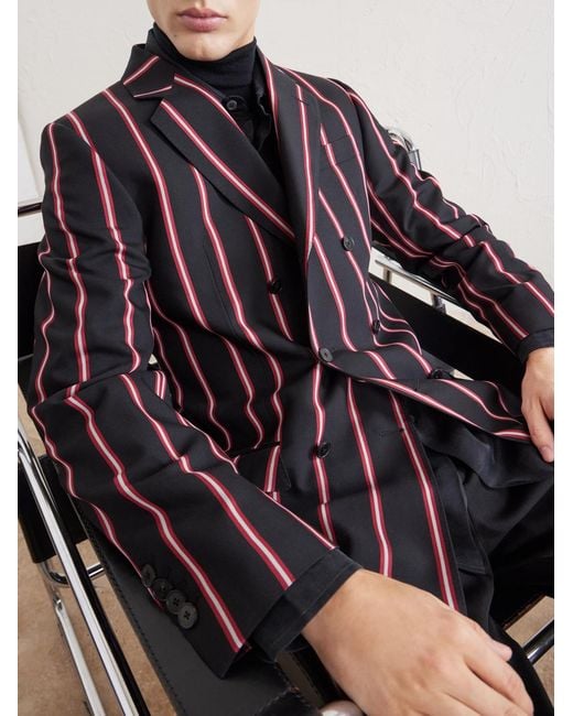 Enfants Riches Deprimes Blue Pierre Double-Breasted Striped Virgin Wool Blazer for men
