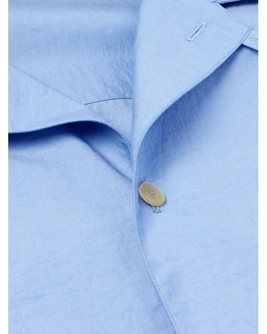 Loewe Paula's Ibiza Mehrlagiges Hemd aus einer Baumwollmischung und Baumwoll-Jersey mit wandelbarem Kragen in Blue für Herren