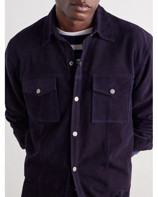 Altea Blue Suede Jacket for men