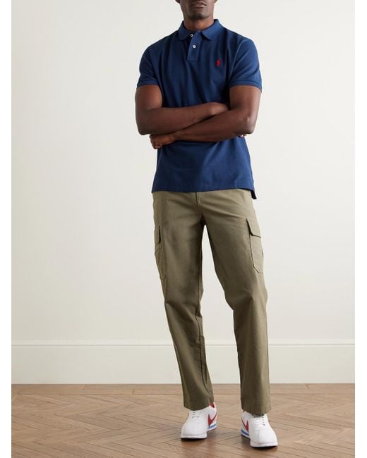 Polo Ralph Lauren Blue Slim-Fit Cotton-Piqué Polo Shirt for men