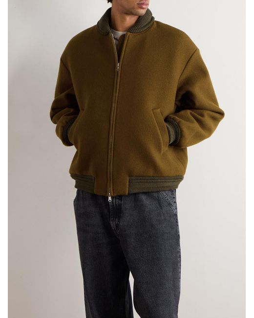 A Kind Of Guise Green Bajar Virgin Wool And Cashmere-blend Bomber Jacket for men