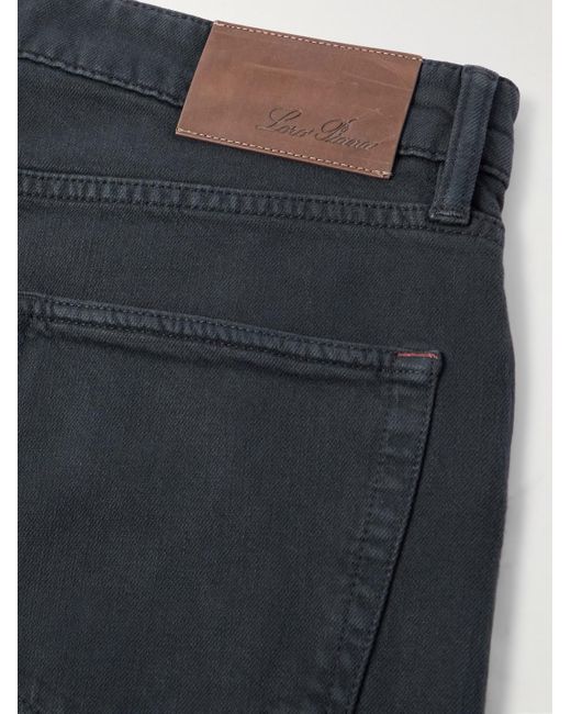 Loro Piana Blue Quarona Slim-Fit Stretch-Cotton Twill Trousers for men